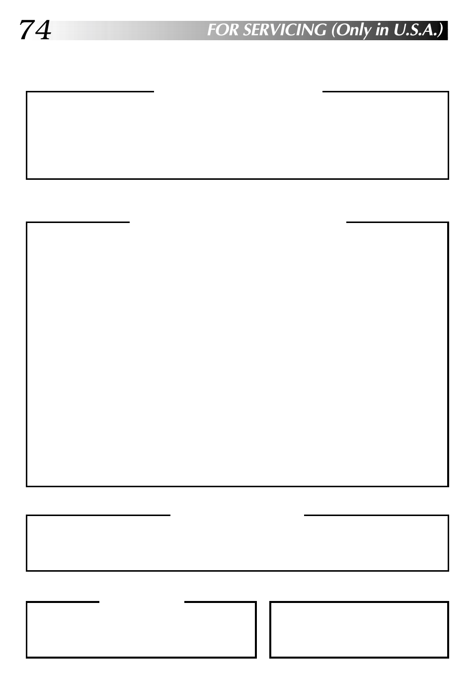 For servicing (only in u.s.a.), How to locate your jvc service center | JVC COMPACT GR-SXM735 User Manual | Page 74 / 76