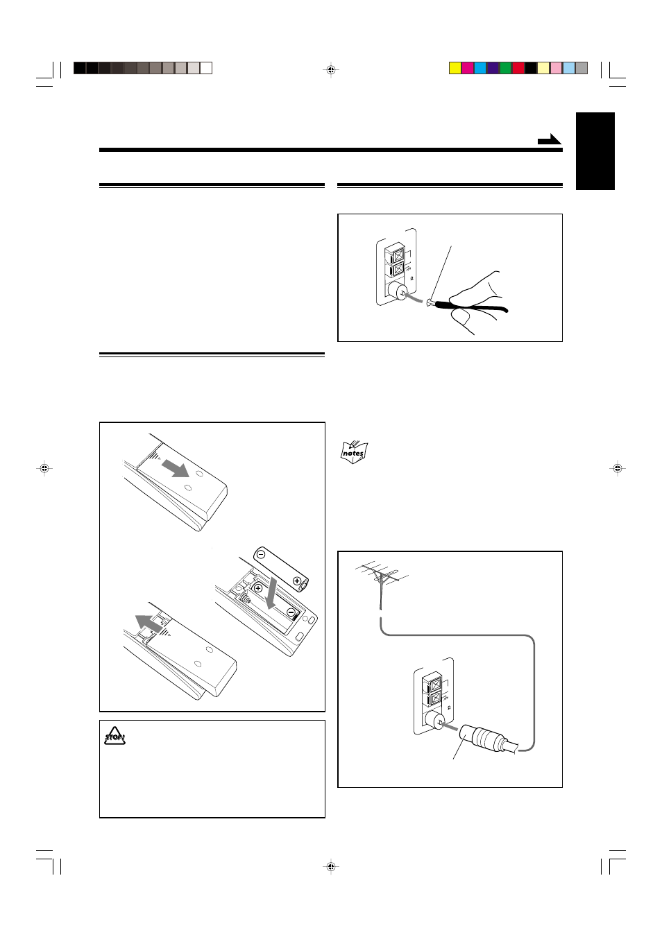 Getting started, Supplied accessories, Putting the batteries into the remote control | Connecting antennas | JVC CA-HXZ9V User Manual | Page 11 / 54