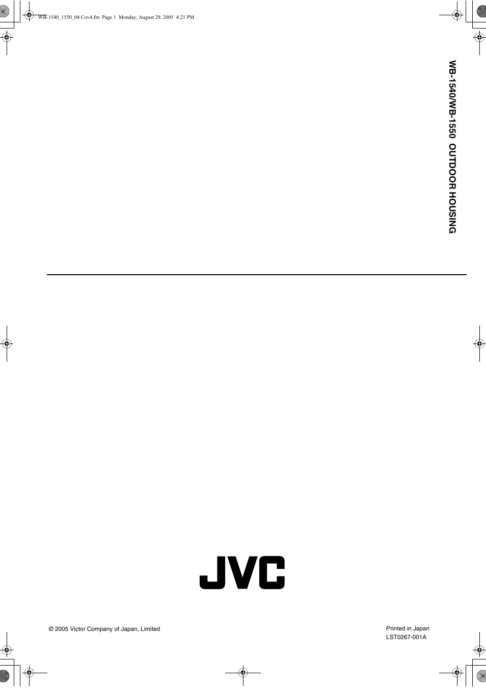 Back cover | JVC WB-1550 User Manual | Page 16 / 16