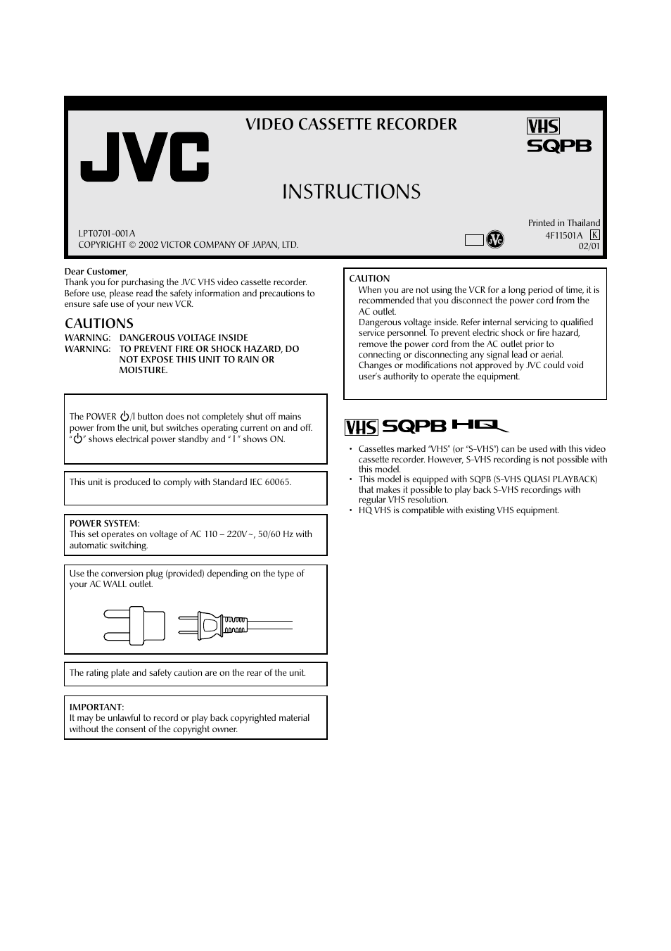 JVC HR-J4009UM User Manual | 13 pages