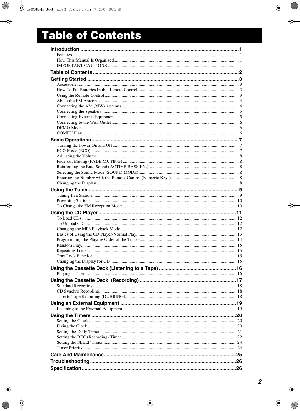 JVC CA-MXKB25 User Manual | Page 5 / 32