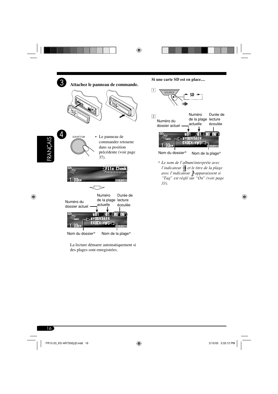 Fran ç ais | JVC KD-AR7500 User Manual | Page 120 / 159
