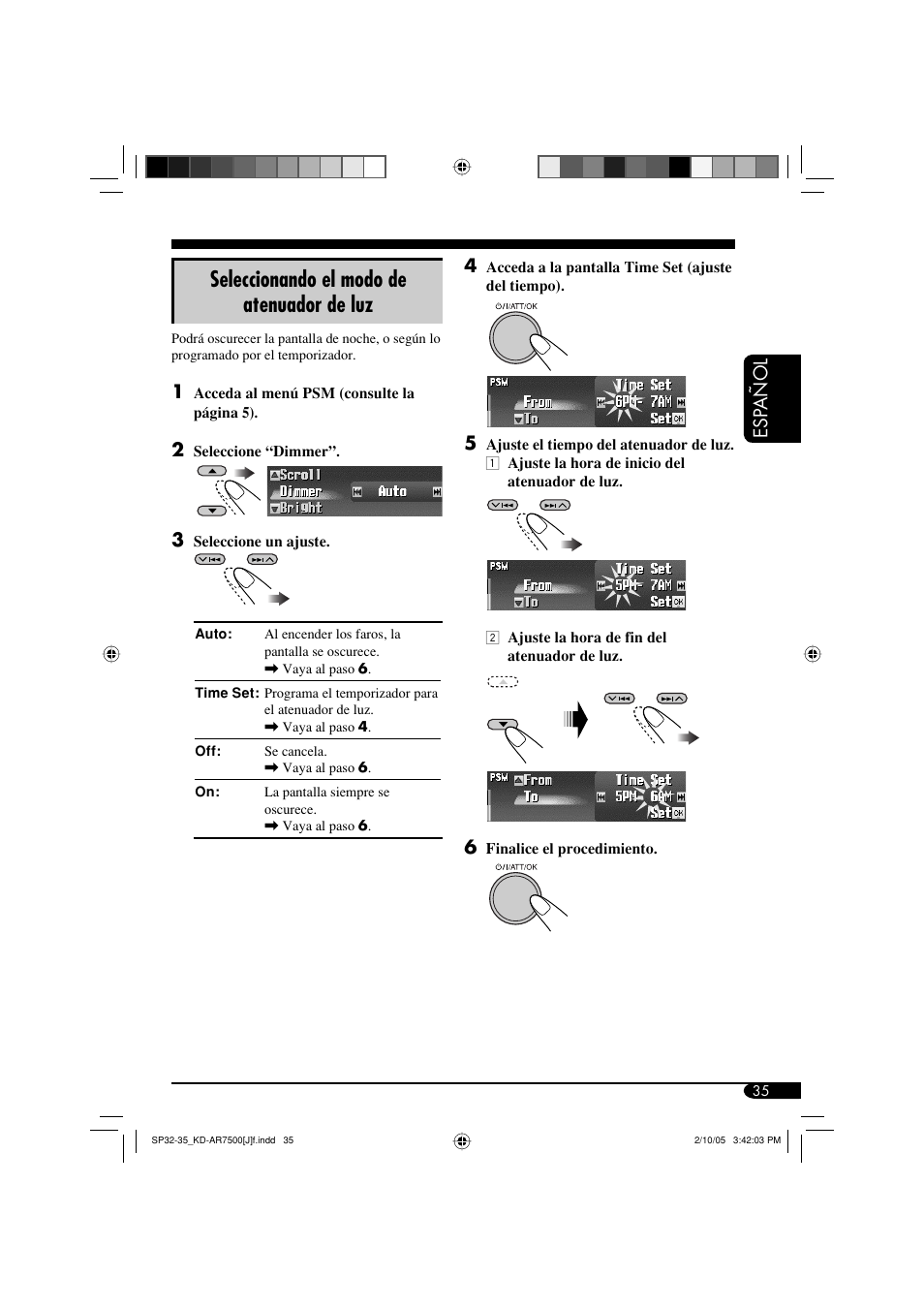 Seleccionando el modo de atenuador de luz | JVC KD-AR7500 User Manual | Page 87 / 159