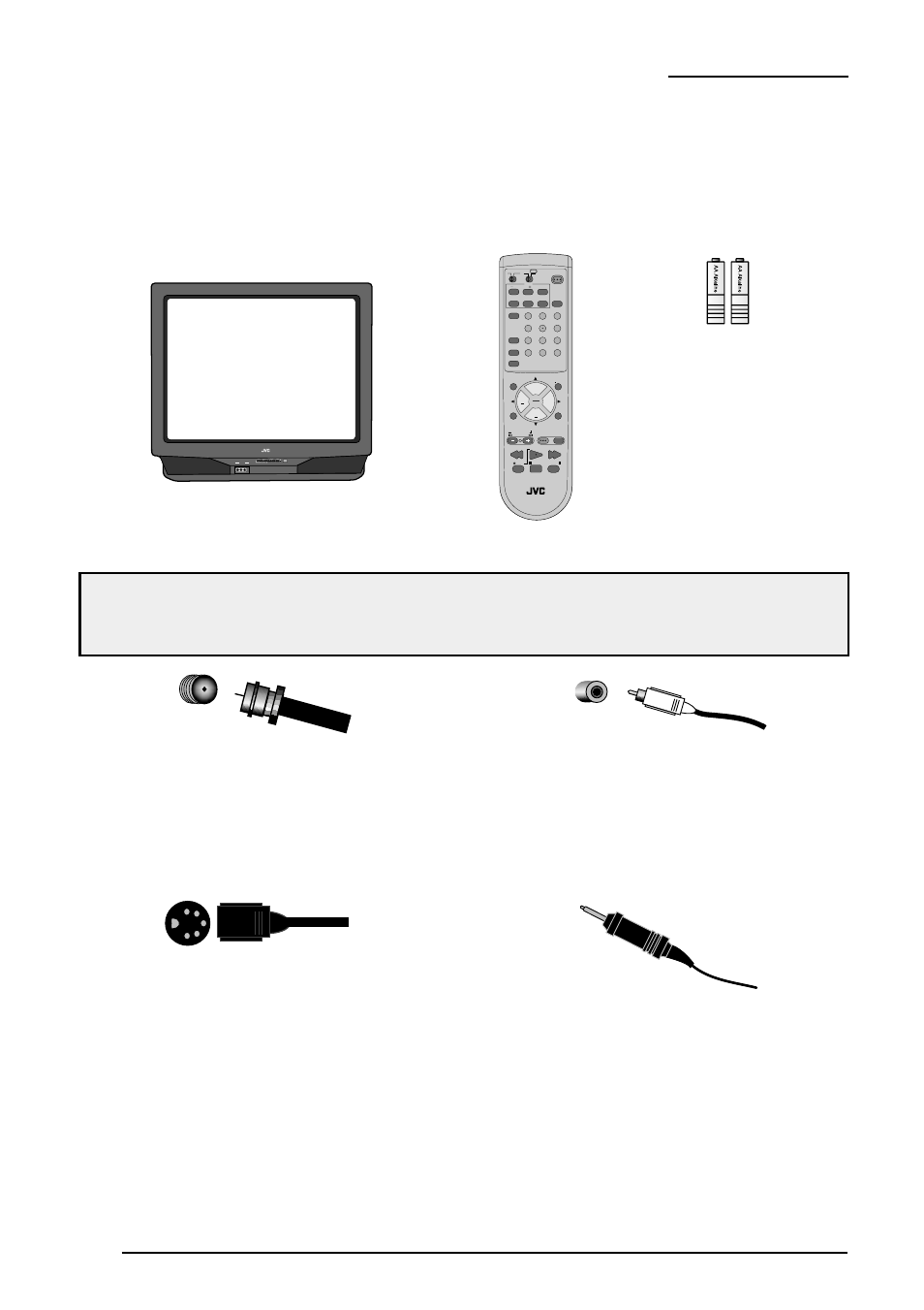 Unpacking your television, Video l mono audio r input 2 | JVC AV-36260 User Manual | Page 6 / 52