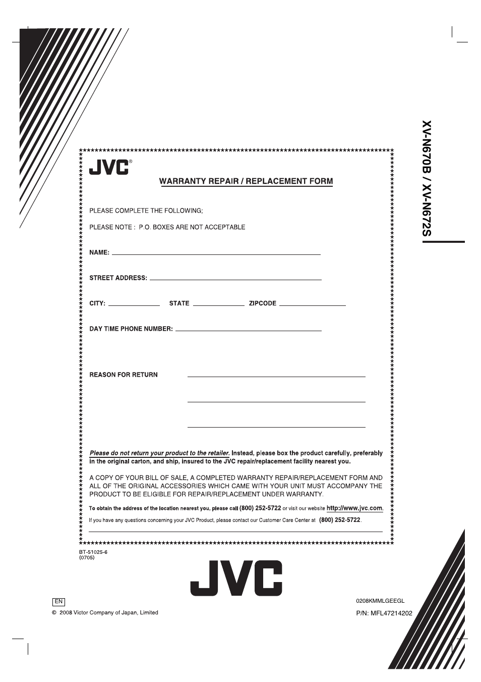 JVC XV-N672S User Manual | Page 28 / 28