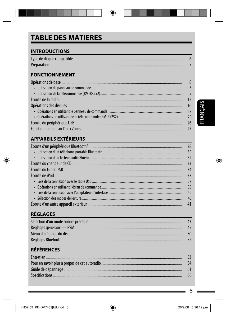 Table des matieres | JVC DVD/CD Receiver KD-DV7401 User Manual | Page 137 / 267