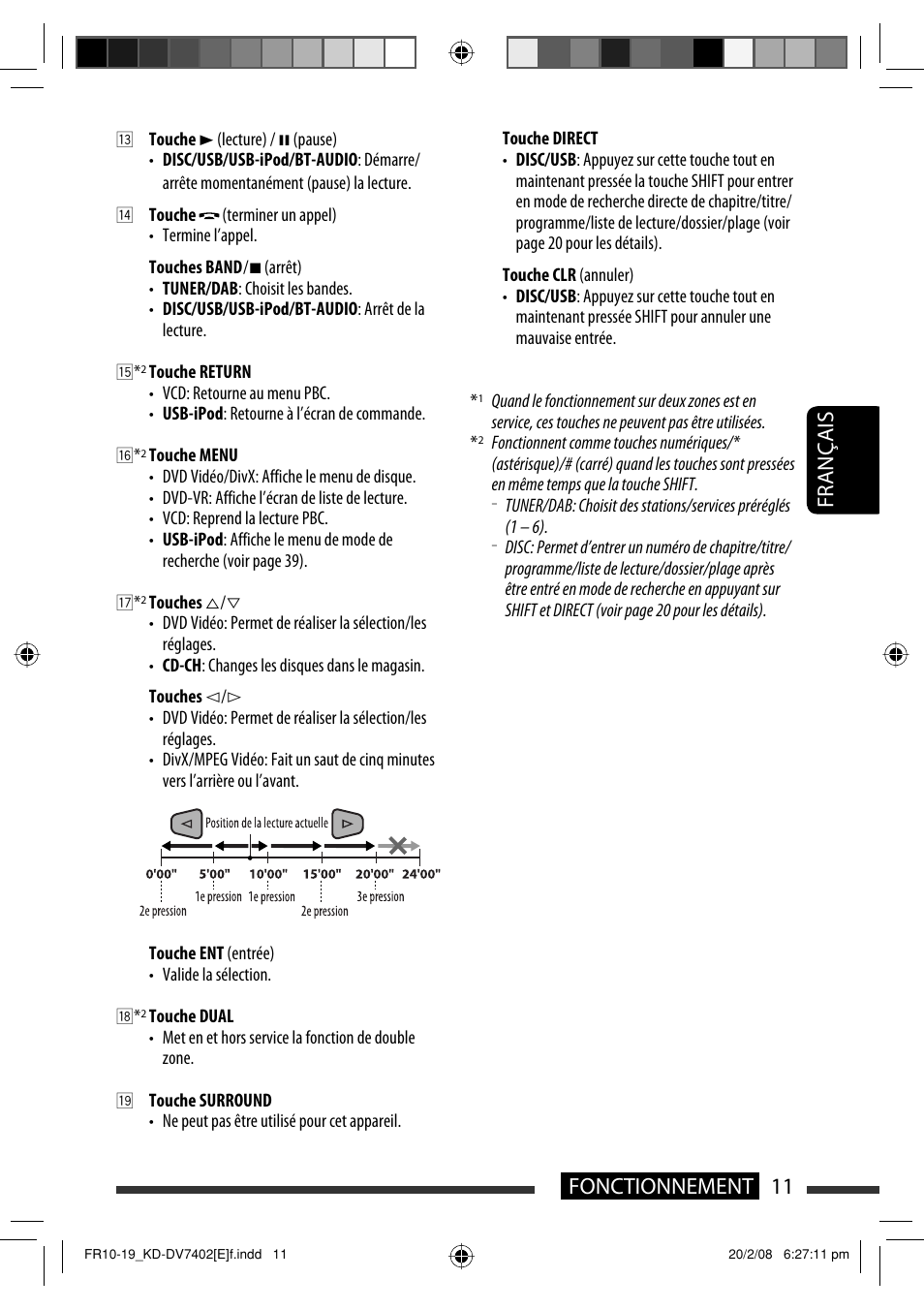 11 fonctionnement français | JVC DVD/CD Receiver KD-DV7401 User Manual | Page 143 / 267