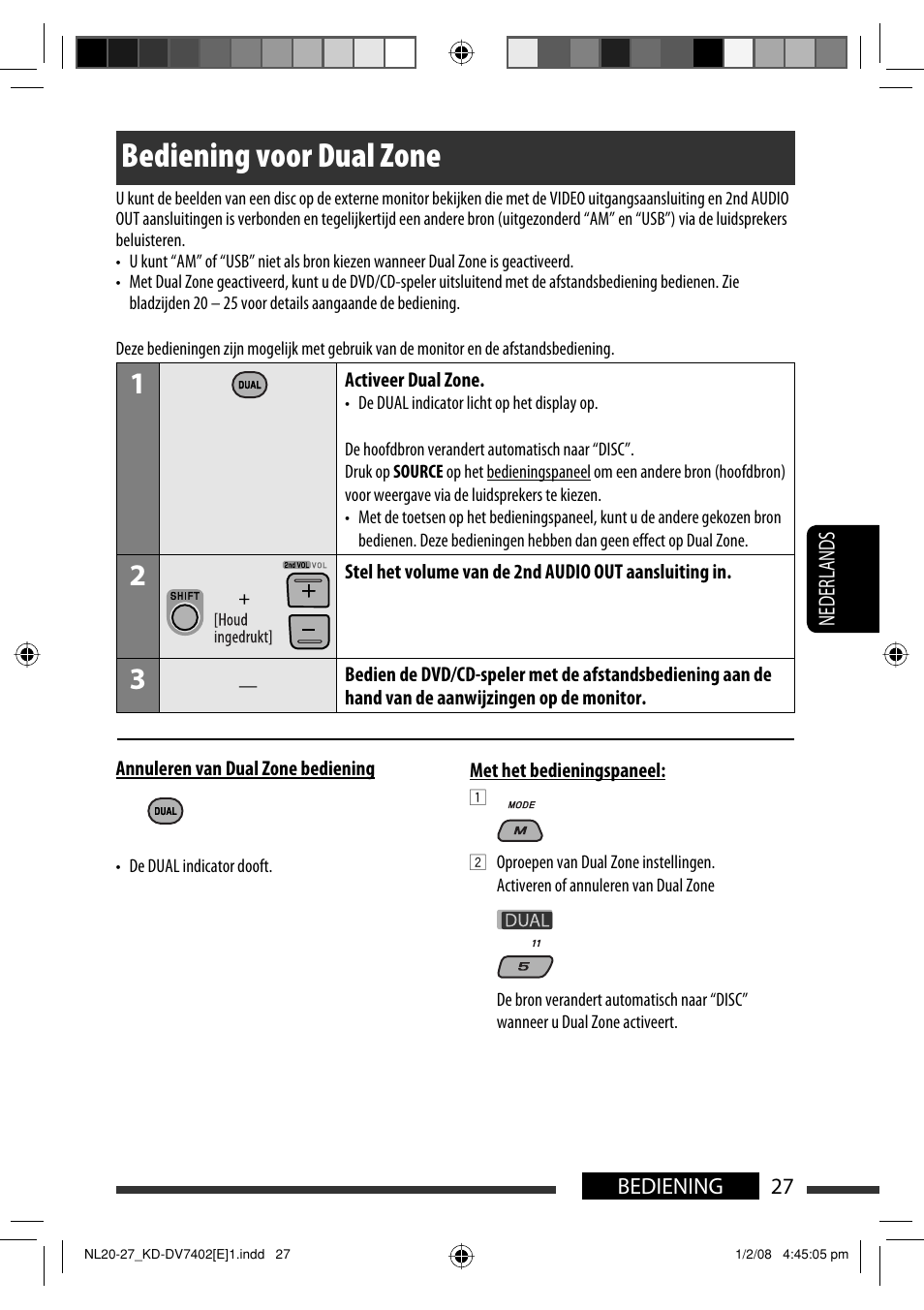 Bediening voor dual zone | JVC DVD/CD Receiver KD-DV7401 User Manual | Page 225 / 267