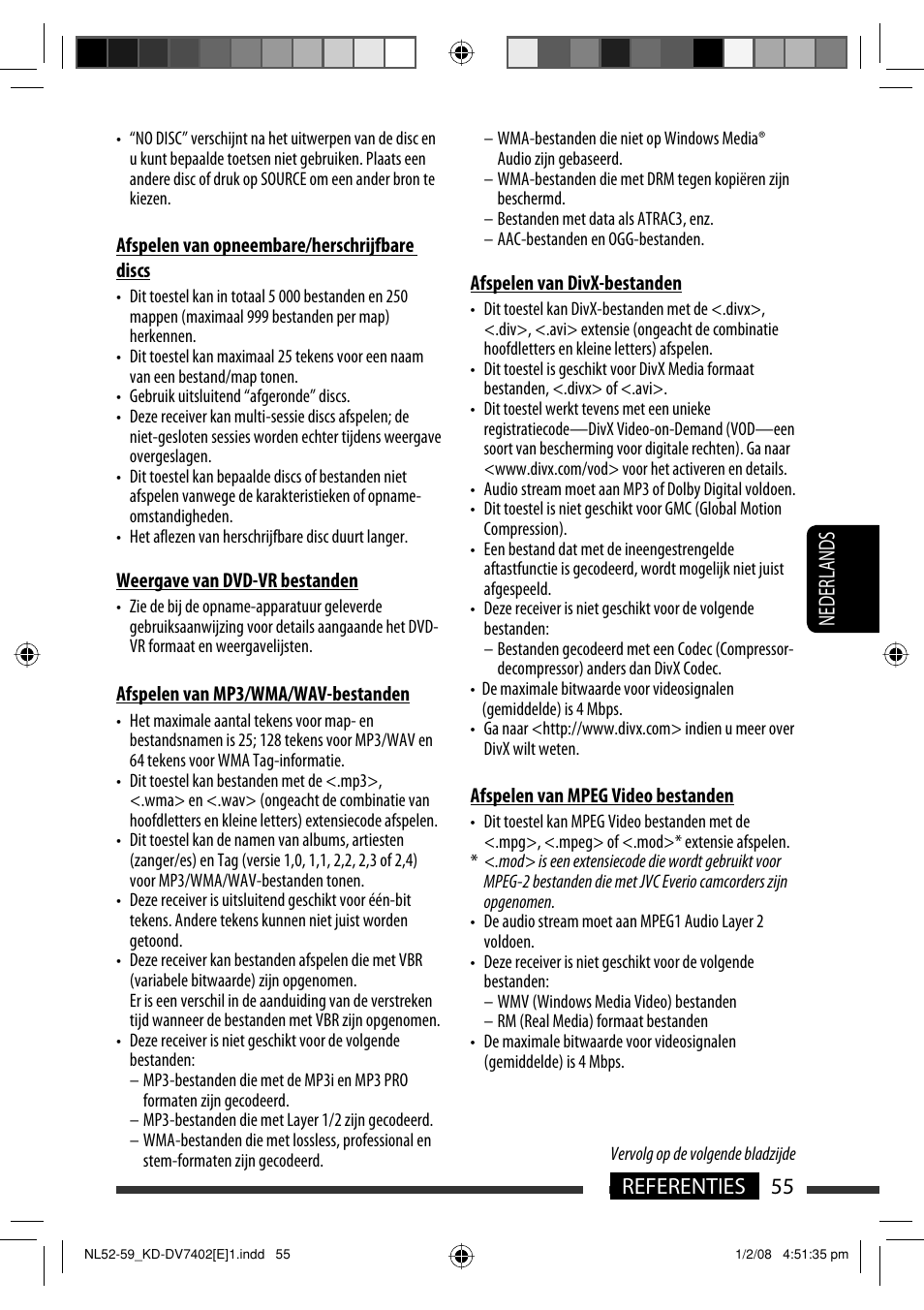 55 referenties nederlands | JVC DVD/CD Receiver KD-DV7401 User Manual | Page 253 / 267