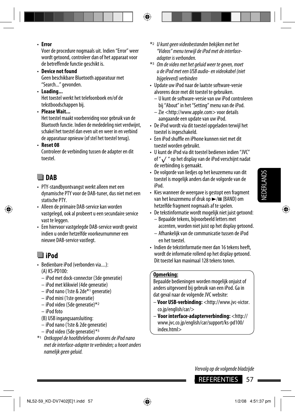 Ipod, 57 referenties nederlands | JVC DVD/CD Receiver KD-DV7401 User Manual | Page 255 / 267