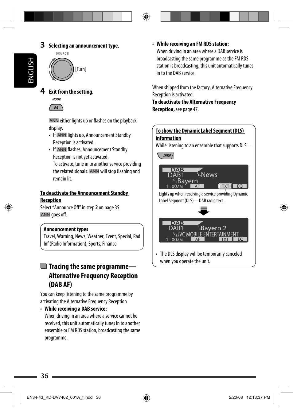 English 36 | JVC DVD/CD Receiver KD-DV7401 User Manual | Page 36 / 267