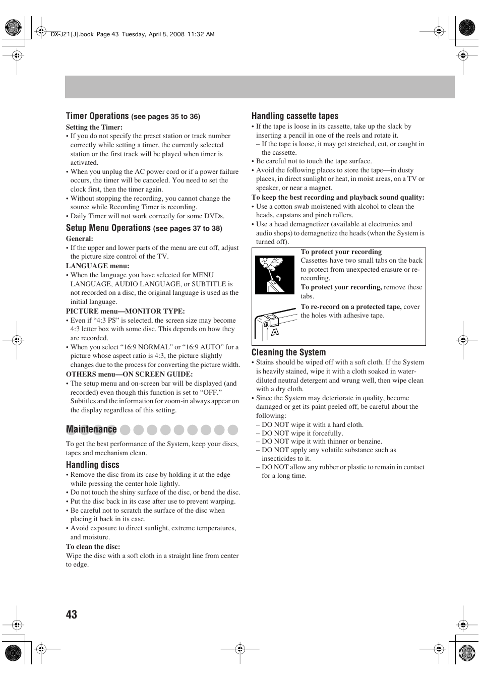 Maintenance | JVC CA-DXJ36 User Manual | Page 152 / 160