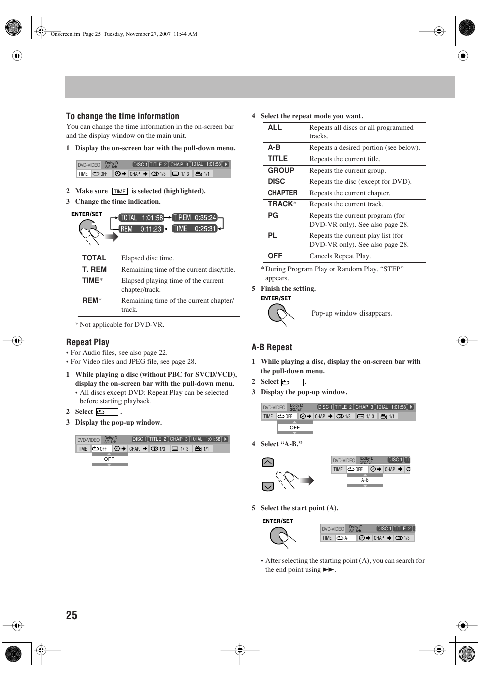 Repeat play, A-b repeat | JVC CA-DXJ36 User Manual | Page 28 / 160