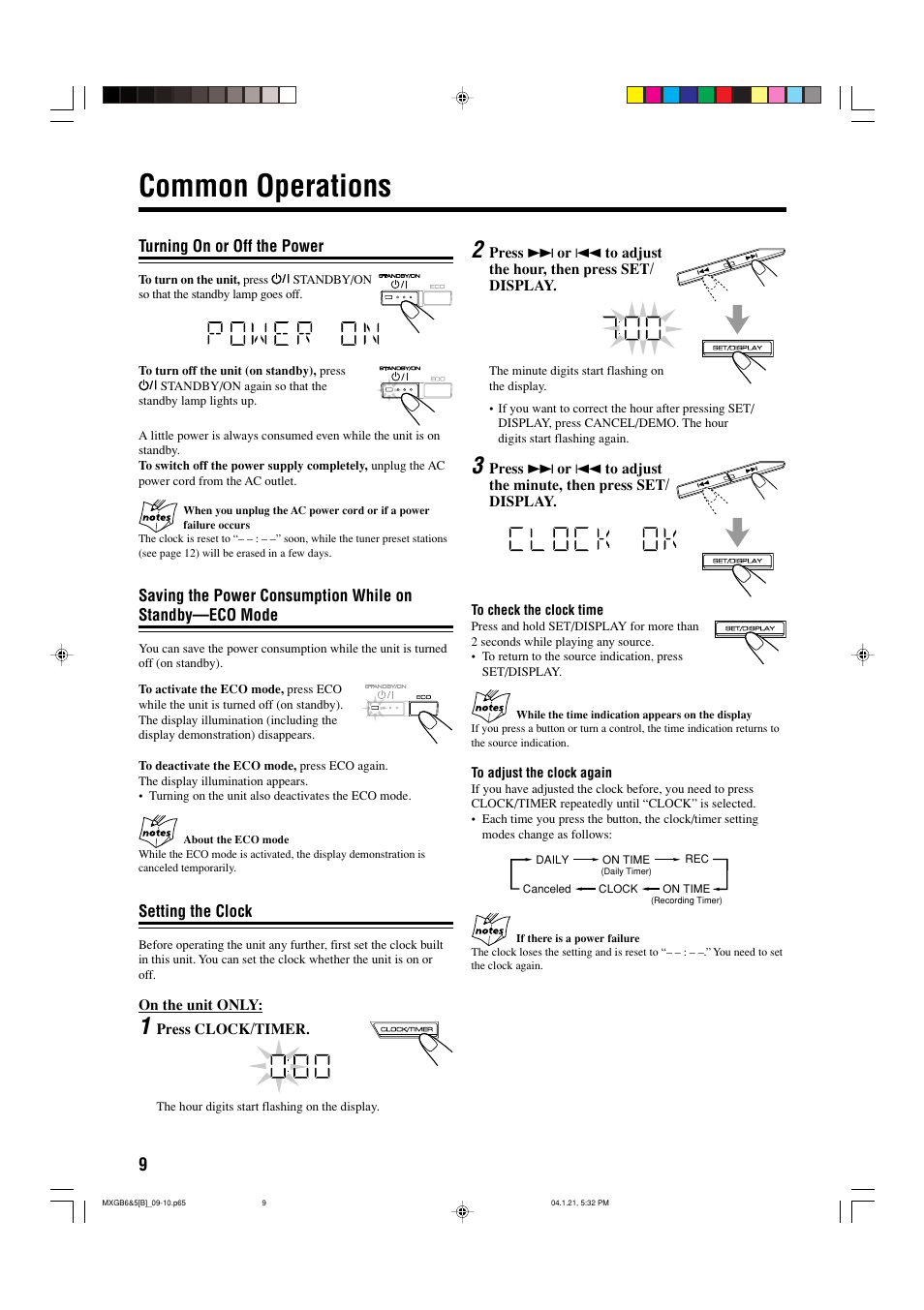 Common operations | JVC CA-MXGB6 User Manual | Page 12 / 36