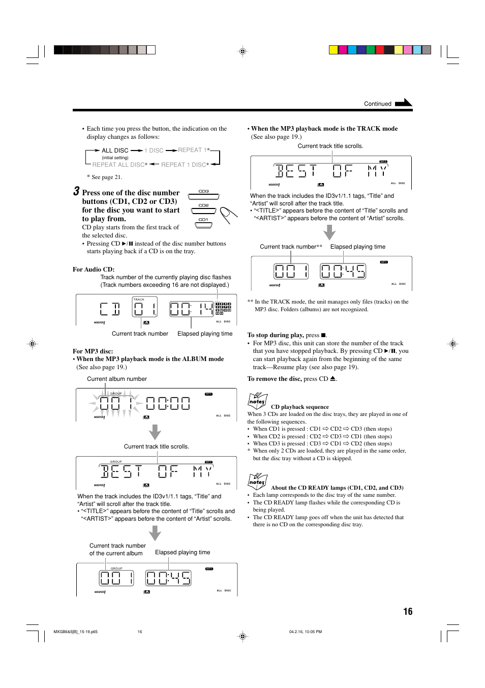 JVC CA-MXGB6 User Manual | Page 19 / 36