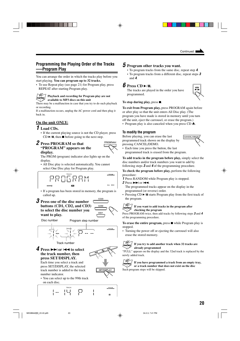 JVC CA-MXGB6 User Manual | Page 23 / 36