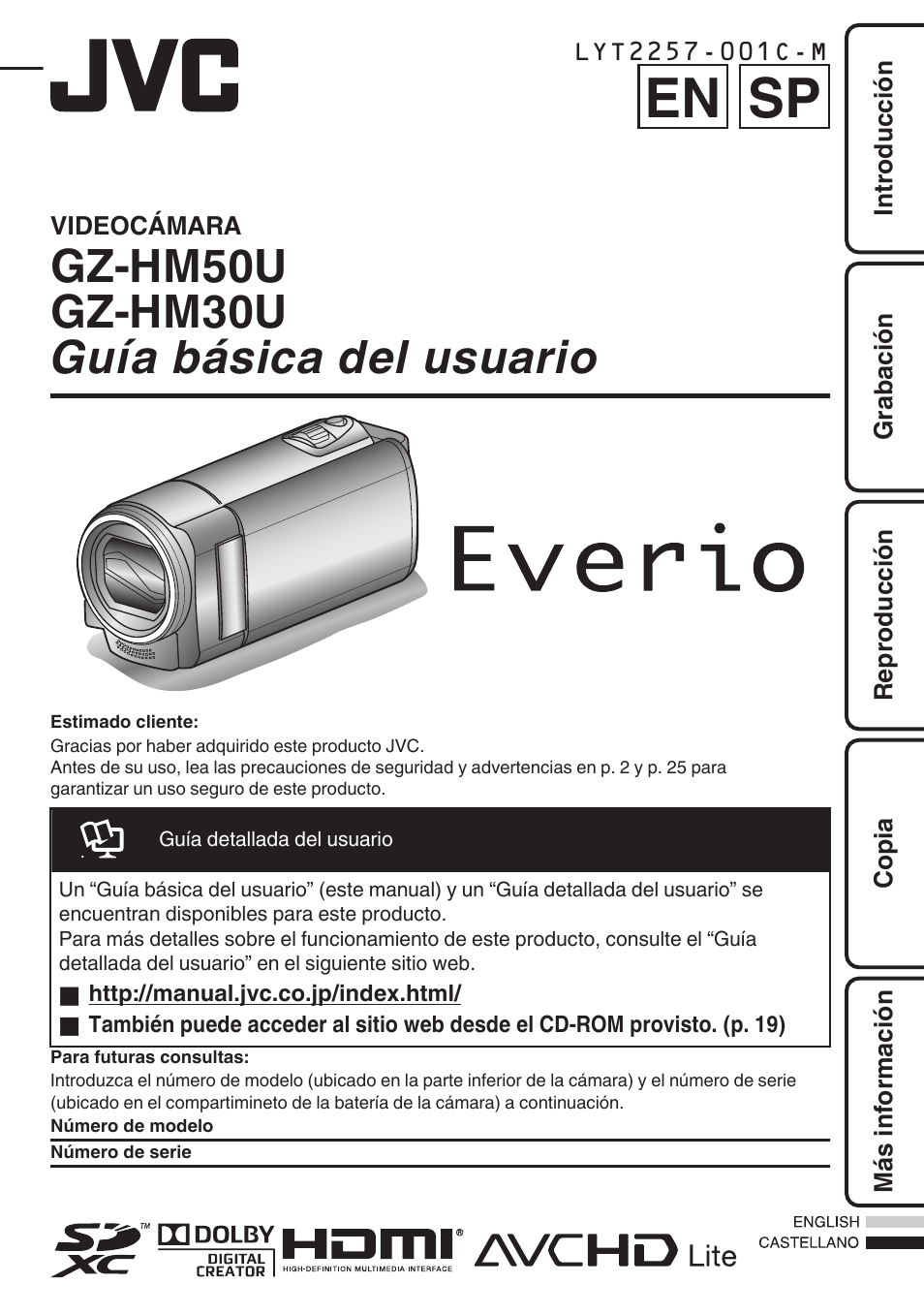 En sp, Gz-hm50u gz-hm30u guía básica del usuario | JVC Everio GZ-HM50U User Manual | Page 29 / 56