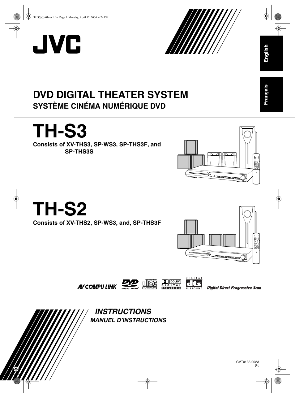 JVC TH-S2 User Manual | 44 pages