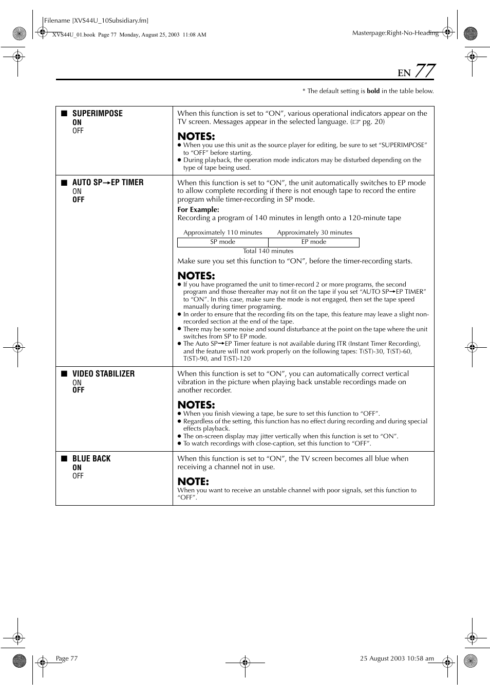 JVC HR-XVS44U User Manual | Page 77 / 96