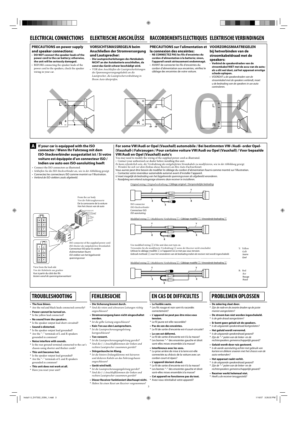 Troubleshooting, Fehlersuche, En cas de difficultes | Problemen oplossen | JVC KD-DV7302 User Manual | Page 3 / 6