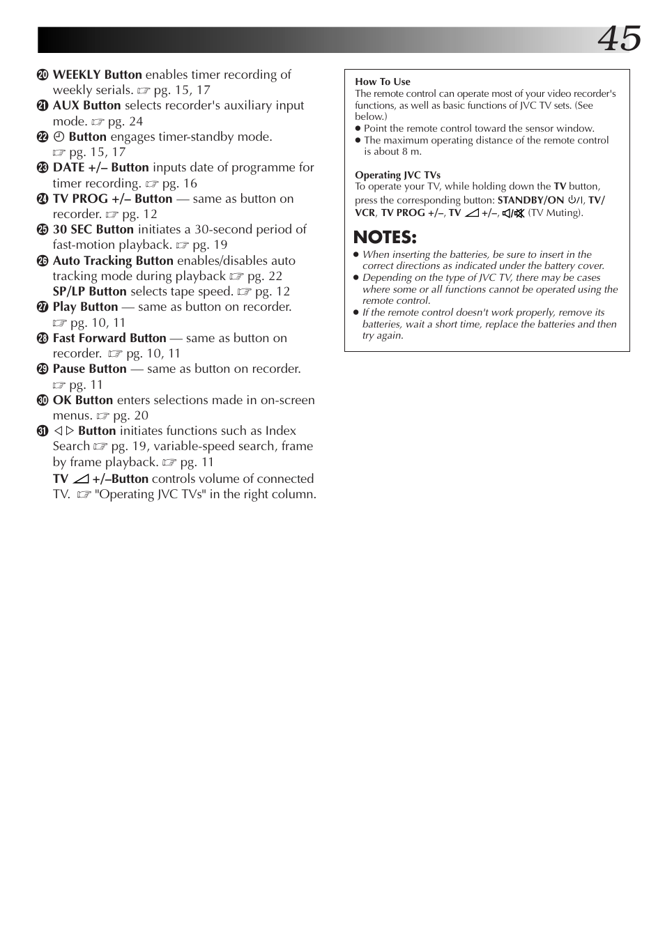 JVC HR-J455EK User Manual | Page 45 / 48