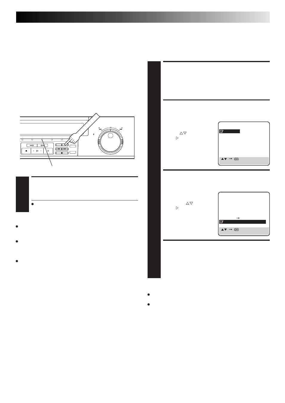 Activate digital tbc/nr, Access main menu screen, Access mode set screen | Select digital 3r set mode, Return to normal screen, Digital tbc/nr (s-vhs/vhs mode only), Digital 3r (s-vhs/vhs mode only) | JVC HM-DR10000EU User Manual | Page 19 / 84