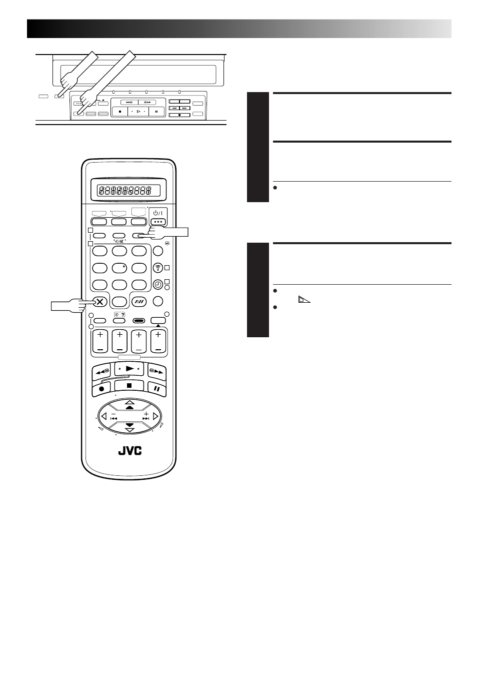 Set counter display, Reset counter, Display remaining time | Elapsed recording time indication, Tape remaining time | JVC HM-DR10000EU User Manual | Page 25 / 84