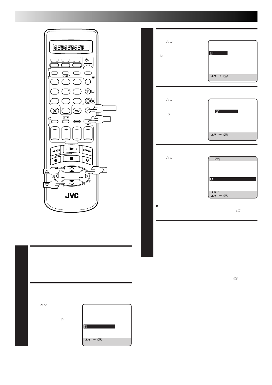Access sorting screen, Access tape no. screen, Select tape no | Return to normal screen, Access main menu screen, Access video navigation screen, Video navigation (cont.), Sorting by tape number | JVC HM-DR10000EU User Manual | Page 44 / 84