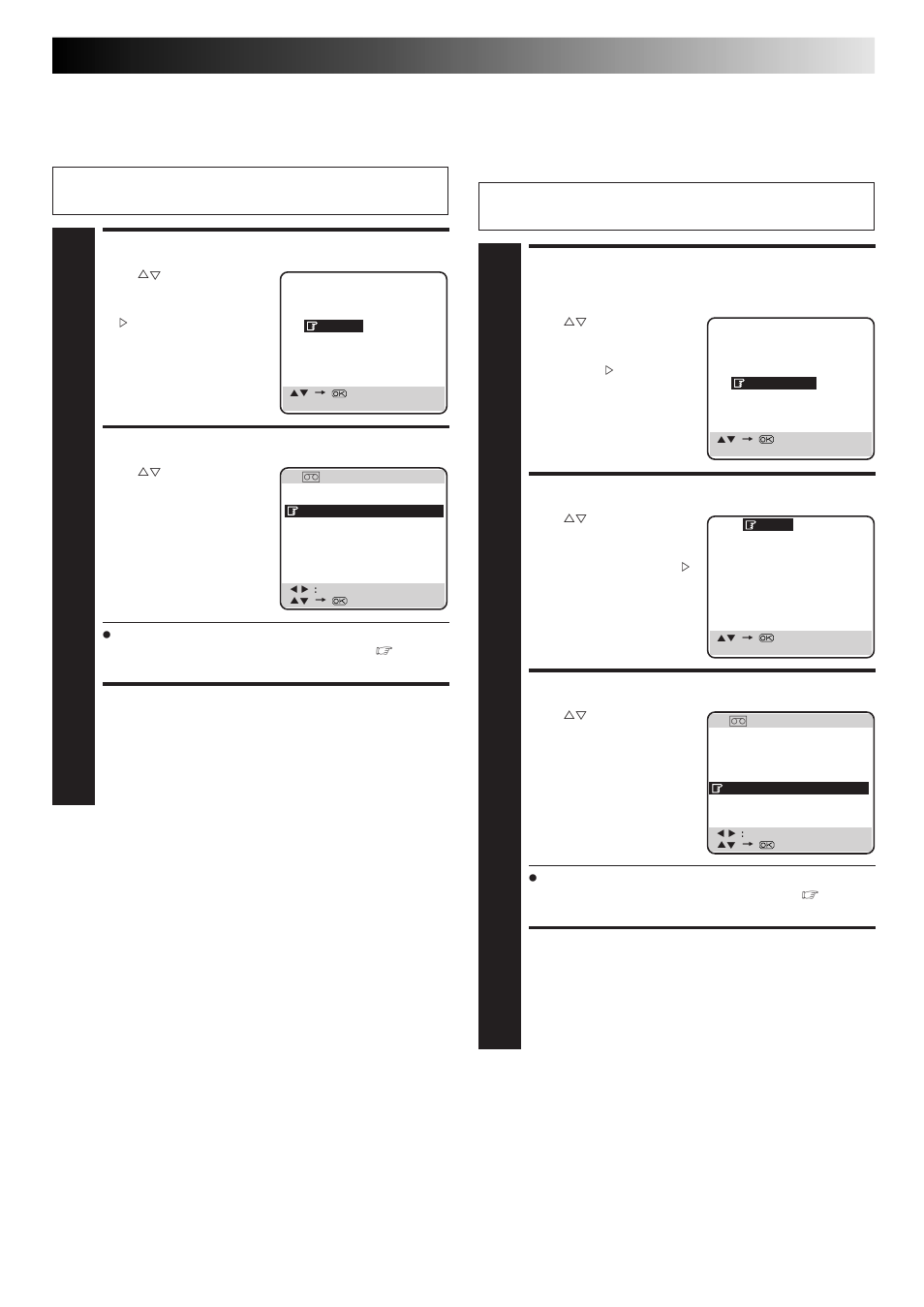Access category screen, Select category, Select tape no | Return to normal screen, Access date screen, Sorting by category, Sorting by date | JVC HM-DR10000EU User Manual | Page 45 / 84
