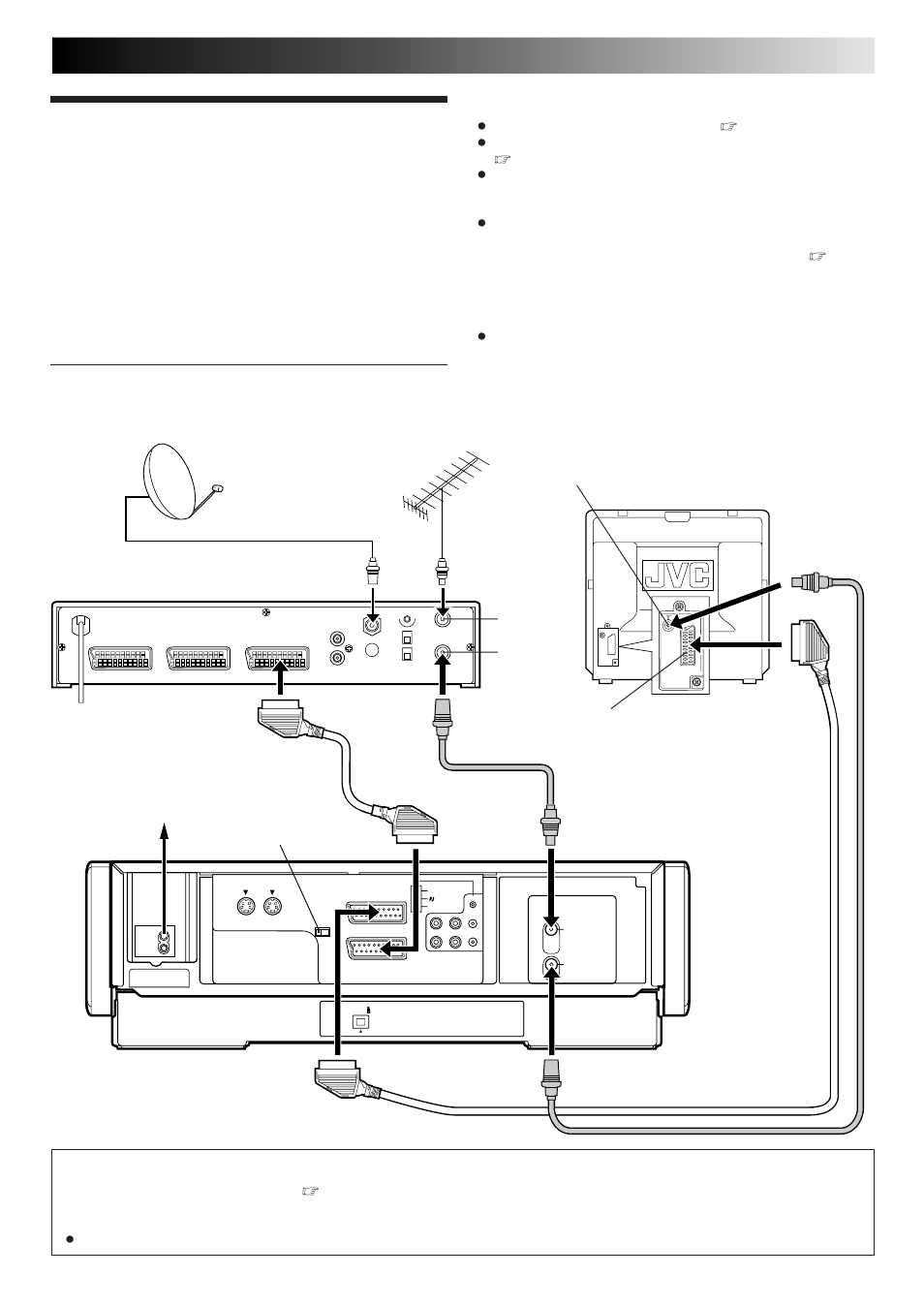 Connection to a satellite tuner, System connections, Simple connections | Important | JVC HM-DR10000EU User Manual | Page 57 / 84