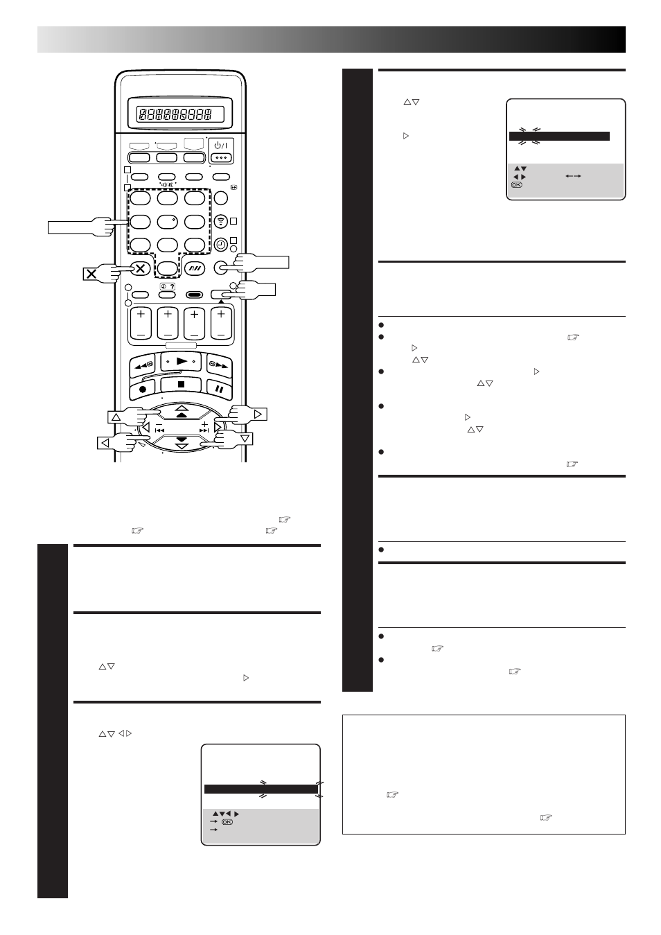 Select band, Input channel, Enter new channel information | Close confirmation screen, Access main menu, Access confirmation screen, Select position, Subsidiary settings (cont.), Storing channels manually, Attention | JVC HM-DR10000EU User Manual | Page 64 / 84