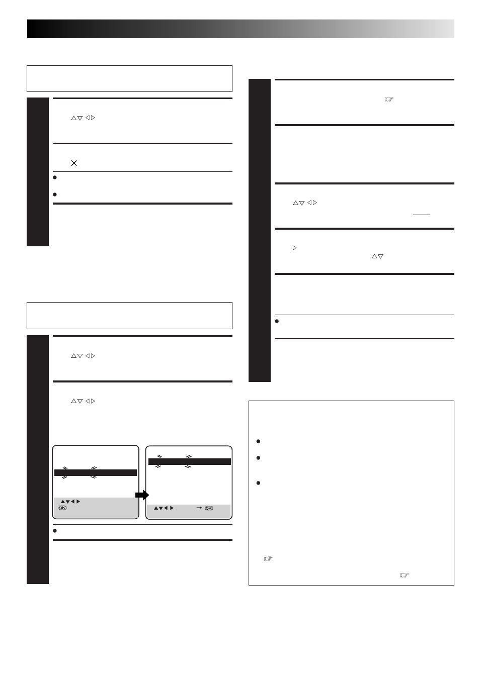 Change station channel position, Delete a channel, When receiving a scrambled broadcast | Select item, Select new position, Close confirmation screen, Delete channel, Select decoder mode, Access confirmation screen, Select position | JVC HM-DR10000EU User Manual | Page 65 / 84