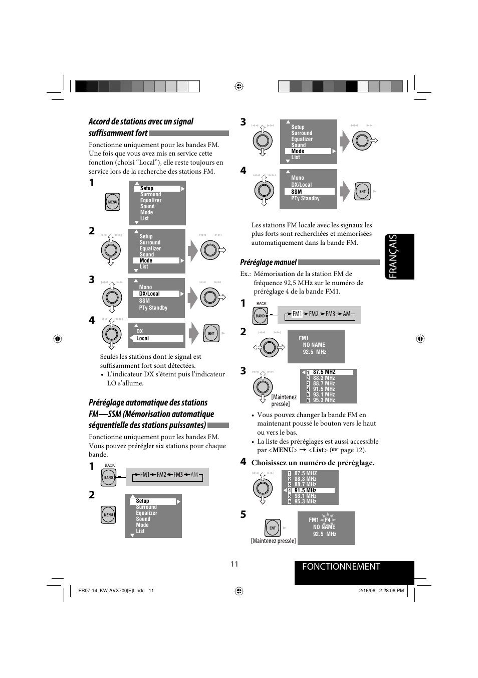 Français, Fonctionnement | JVC Exad KW-AVX 700 User Manual | Page 127 / 235