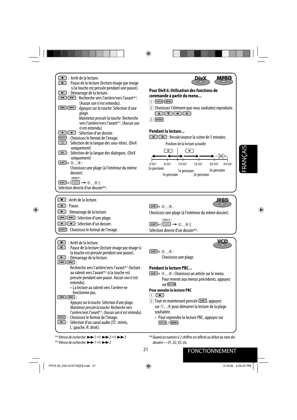 Français, Fonctionnement | JVC Exad KW-AVX 700 User Manual | Page 137 / 235