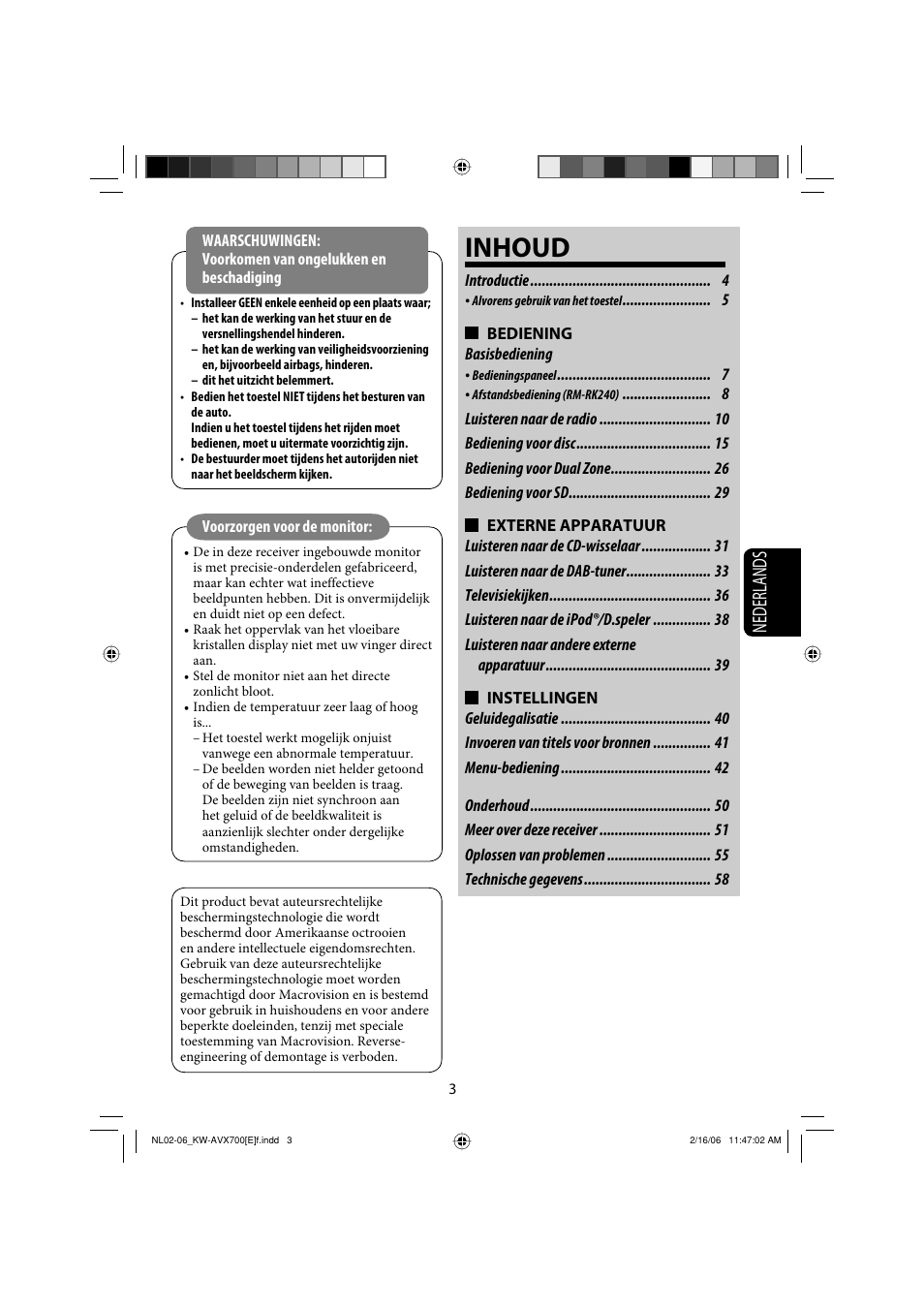 Inhoud, Nederlands | JVC Exad KW-AVX 700 User Manual | Page 177 / 235