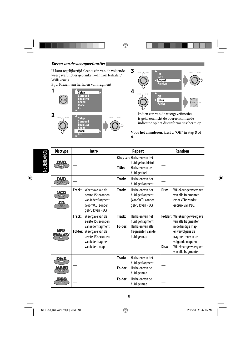 Nederlands, Kiezen van de weergavefuncties | JVC Exad KW-AVX 700 User Manual | Page 192 / 235