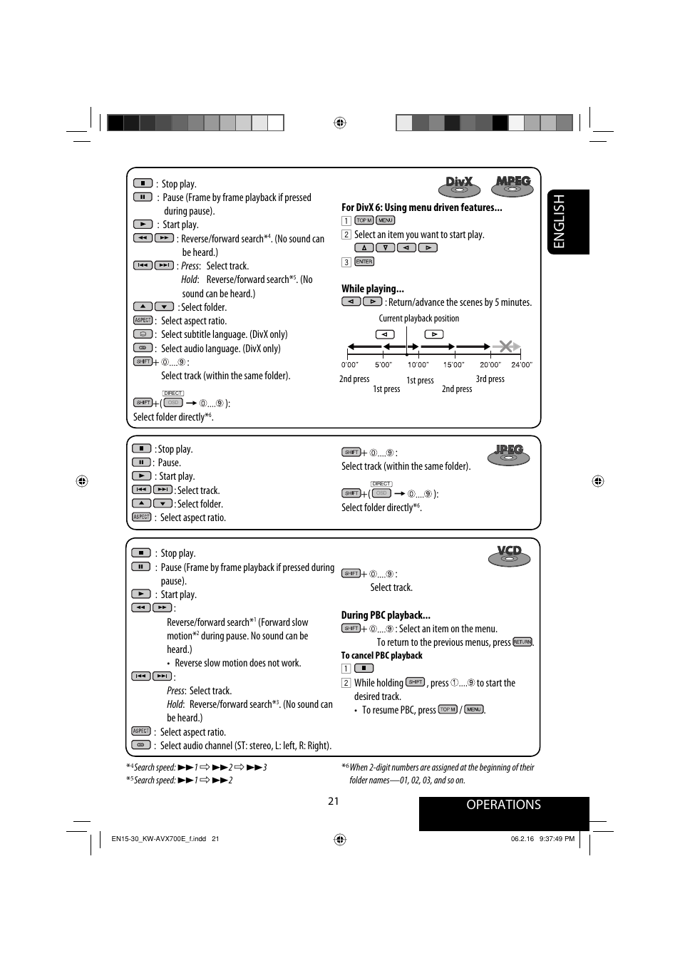 English, Operations | JVC Exad KW-AVX 700 User Manual | Page 21 / 235