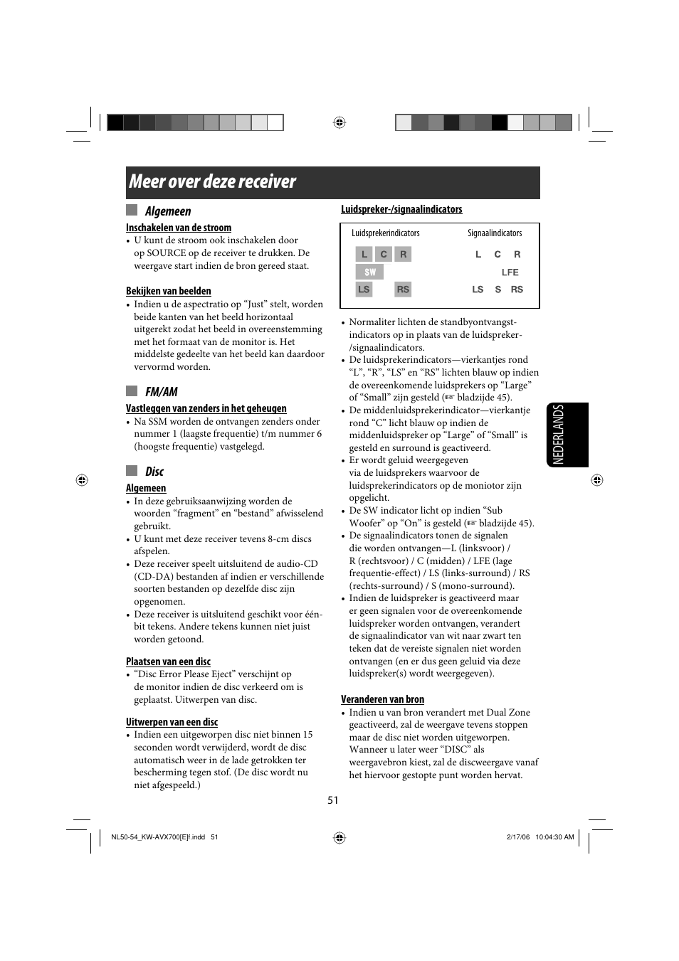 Meer over deze receiver, Nederlands, Algemeen | Fm/am, Disc | JVC Exad KW-AVX 700 User Manual | Page 225 / 235