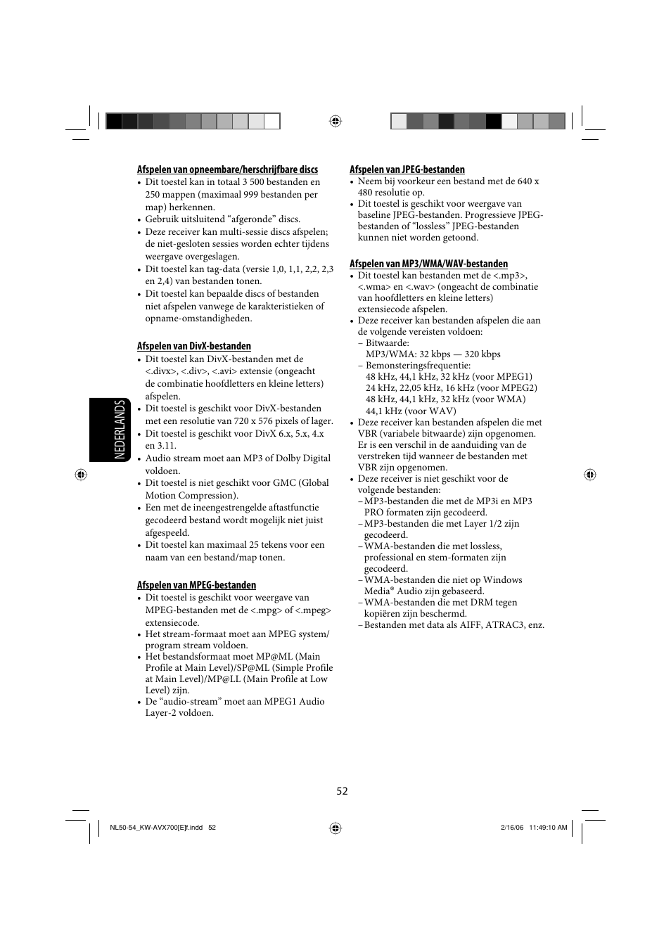 Nederlands | JVC Exad KW-AVX 700 User Manual | Page 226 / 235