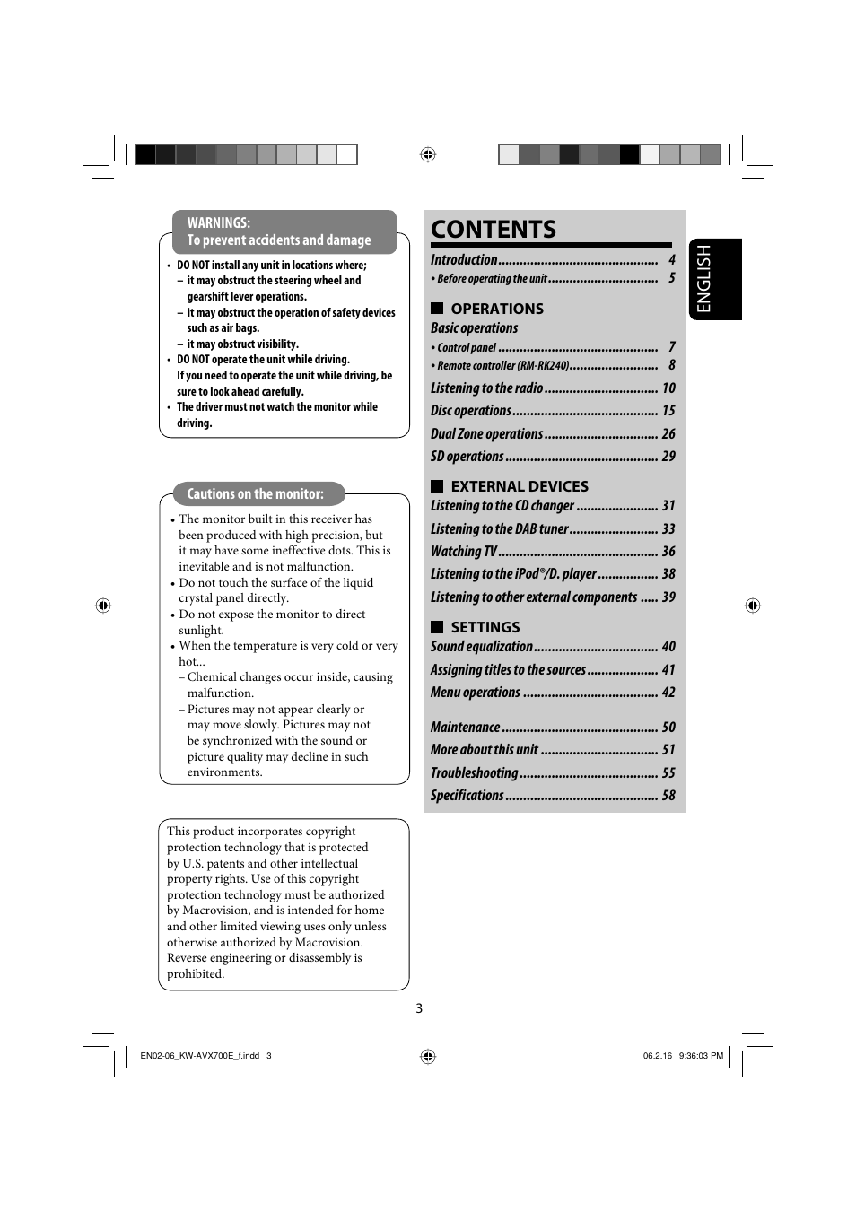 JVC Exad KW-AVX 700 User Manual | Page 3 / 235