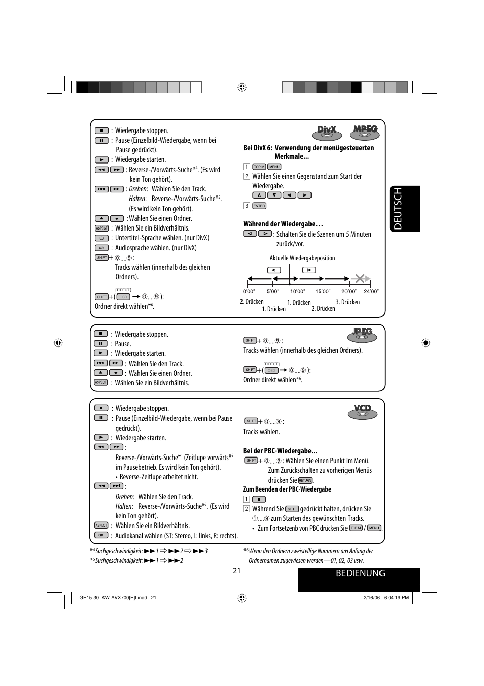 Deutsch, Bedienung | JVC Exad KW-AVX 700 User Manual | Page 79 / 235