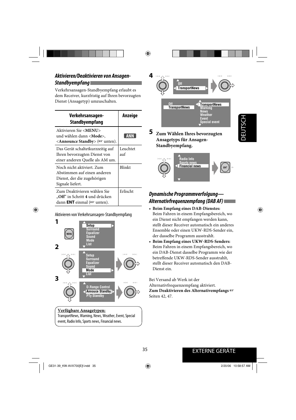 Deutsch, Externe geräte | JVC Exad KW-AVX 700 User Manual | Page 93 / 235