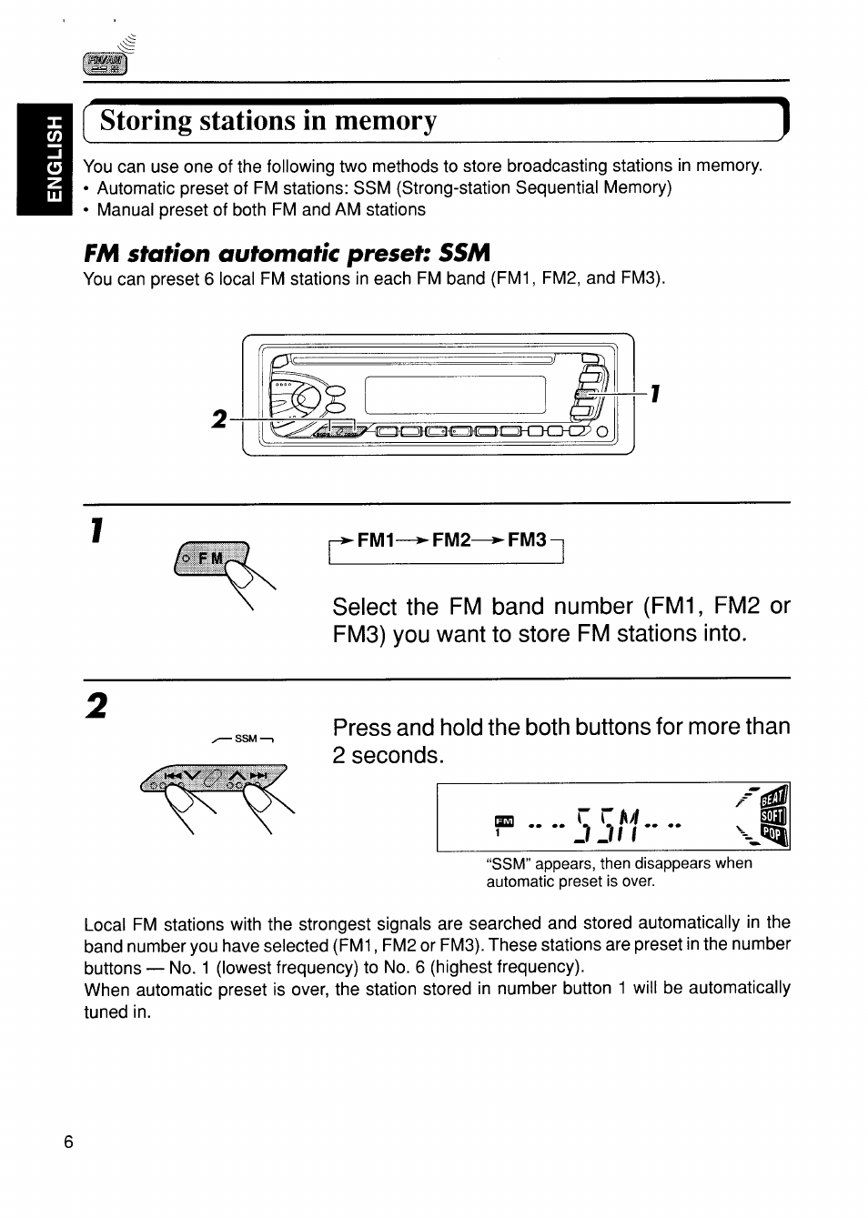 Storing stations in memory | JVC KD-S575 User Manual | Page 6 / 24