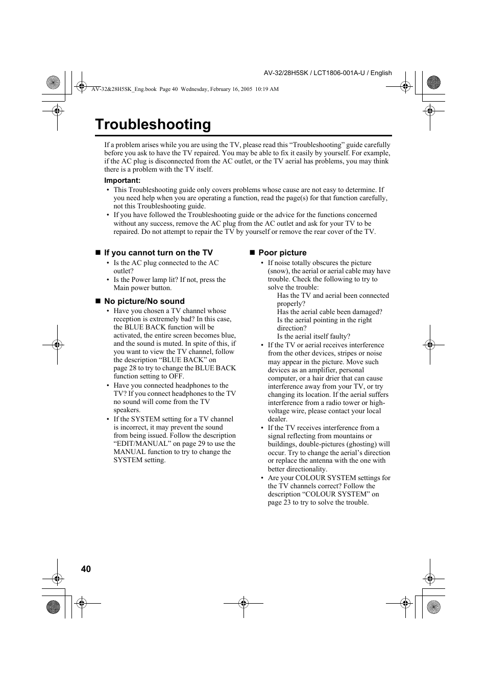 Troubleshooting | JVC 0305MKH-CR-MU User Manual | Page 131 / 135