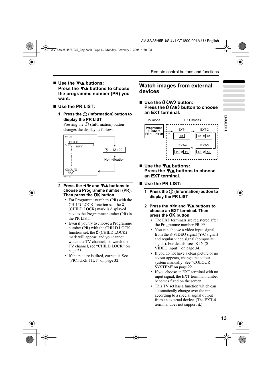 Watch images from external devices | JVC 0305MKH-CR-MU User Manual | Page 14 / 135