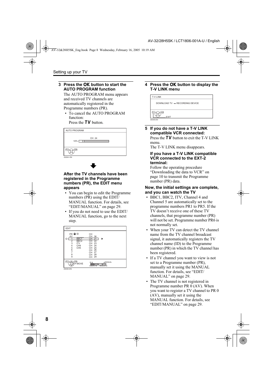 Setting up your tv | JVC 0305MKH-CR-MU User Manual | Page 99 / 135