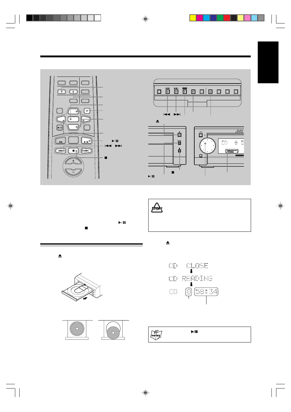 Playing back a cd, English, Playing back the entire disc — normal play | JVC UX-G6 User Manual | Page 21 / 38