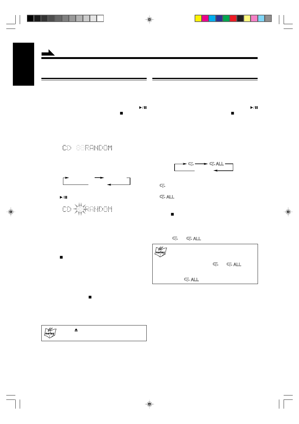 English repeating tracks — repeat play, Playing at random — random play | JVC UX-G6 User Manual | Page 24 / 38
