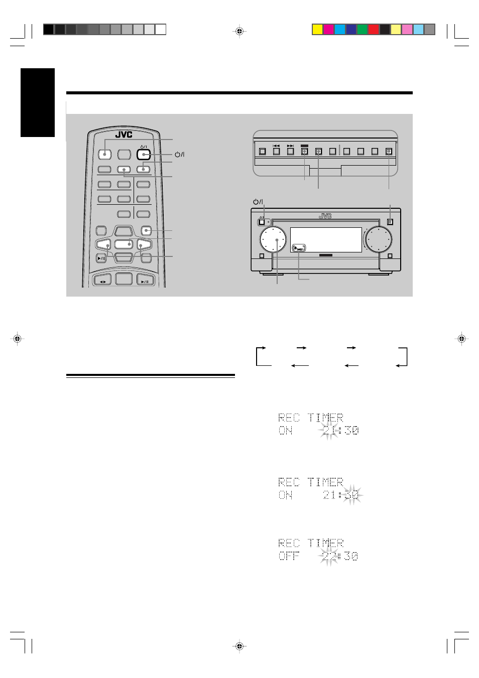 Using the timers, English, Using recording timer | How recording timer actually works | JVC UX-G6 User Manual | Page 30 / 38