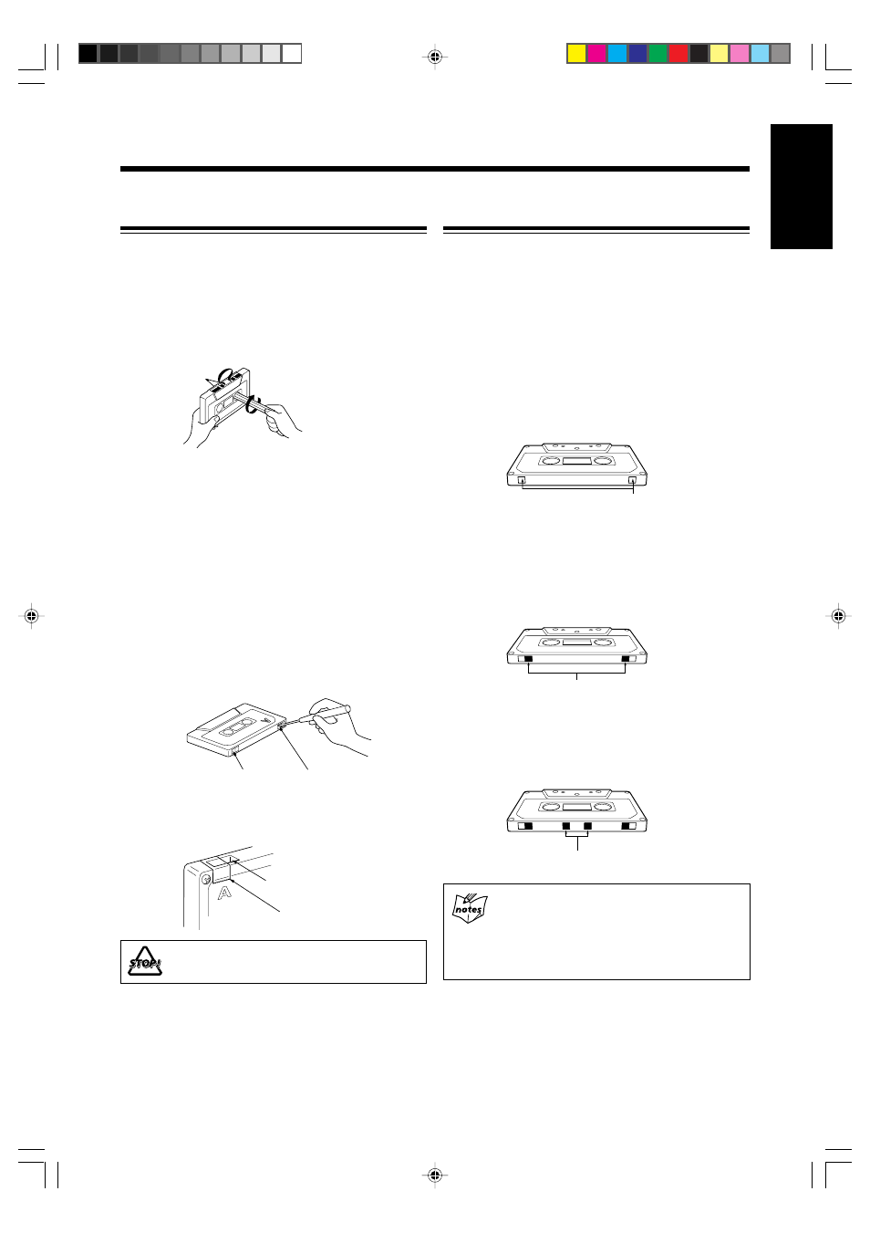 English types of cassette tapes, Handling cassette tapes | JVC UX-G6 User Manual | Page 35 / 38
